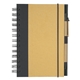 aerial view a natural with black trim mini spiral notebook, image 1 of 2