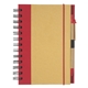 aerial view a natural with red trim mini spiral notebook, image 1 of 2