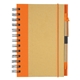 aerial view a natural with orange trim mini spiral notebook, image 1 of 2