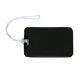 aerial view a black vinyl travel luggage tag with id card, image 1 of 2
