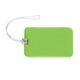 aerial view a lime green vinyl travel luggage tag with id card, image 1 of 2