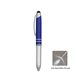 aerial view a blue ballpoint stylus pen with light, image 1 of 4