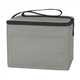 aerial view a gray polyester budget cooler bag - 6 can, image 1 of 2