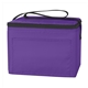 aerial view a purple polyester budget cooler bag - 6 can, image 1 of 2