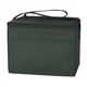 aerial view a forest green polyester budget cooler bag - 6 can, image 1 of 2