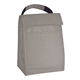 aerial view a gray 210d polyester budget lunch bag, image 1 of 2