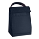 aerial view a navy 210d polyester budget lunch bag, image 1 of 2