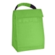 aerial view a lime green 210d polyester budget lunch bag, image 1 of 2
