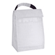 aerial view a white 210d polyester budget lunch bag, image 1 of 2