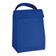 aerial view a royal blue 210d polyester budget lunch bag, image 1 of 2