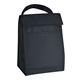 aerial view a black 210d polyester budget lunch bag, image 1 of 2