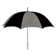 aerial view a pewter/black 60 arc nylon golf umbrella, image 1 of 2