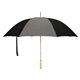 aerial view a pewter/black 60 arc nylon golf umbrella, image 1 of 3