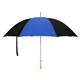 aerial view a royal blue/black 60 arc nylon golf umbrella, image 1 of 3