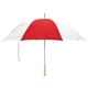 aerial view a white/red 60 arc nylon golf umbrella, image 1 of 3