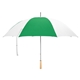 aerial view a white/green 60 arc nylon golf umbrella, image 1 of 3