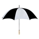 aerial view a white/black 60 arc nylon golf umbrella, image 1 of 2