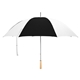 aerial view a white/black 60 arc nylon golf umbrella, image 1 of 3