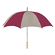 aerial view a khaki/maroon 60 arc nylon golf umbrella, image 1 of 2