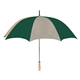 aerial view a khaki/forest green 60 arc nylon golf umbrella, image 1 of 2