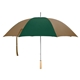 aerial view a khaki/forest green 60 arc nylon golf umbrella, image 1 of 3