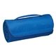 aerial view a royal blue sweatshirt roll - up blanket, image 1 of 3