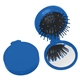 aerial view a blue brush and mirror compact 2- in -1 mini travel kit, image 1 of 3