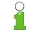 a trans neon green key tag - number one - spot color