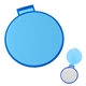 aerial view a translucent blue custom compact mirror, image 1 of 3