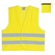 aerial view a neon yellow reflective safety vest, image 1 of 7