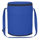 aerial view a royal blue non - woven round lunch bag, image 1 of 3