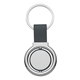 aerial view a black circular metal spinner key tag, image 1 of 3