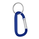aerial view a blue 8mm carabiner with split ring, image 1 of 2
