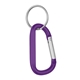 aerial view a purple 8mm carabiner with split ring, image 1 of 2