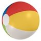 aerial view a yellow/white/blue/red/green 12 custom printed beach ball, image 1 of 3