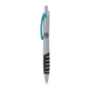 a silver body & light blue clip & black grip apex mix or match ballpoint pen