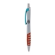 a silver body & light blue clip & orange grip apex mix or match ballpoint pen