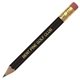 aerial view a black golf pencil (hex with eraser), image 1 of 2
