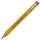 aerial view a dark yellow golf pencil (hex with eraser), image 1 of 2
