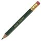 aerial view a dark green golf pencil (hex with eraser), image 1 of 2