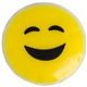 aerial view a yellow happy face emoji chill patch, image 1 of 2