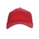 aerial view a red 6 panel comfy trucker cap with mesh, image 1 of 4