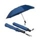 aerial view a blue navy prime line vented auto open folding umbrella, image 1 of 2