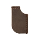 aerial view a distressed brown dogear leather corner bookmark, image 1 of 2