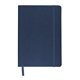 aerial view a navy promotional custom faux leather soft cover tuscany journal notebook, image 1 of 7