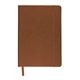 aerial view a tan promotional custom faux leather soft cover tuscany journal notebook, image 1 of 7