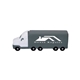 aerial view a grey/white cab semi - trailer truck shape stress ball, image 1 of 2