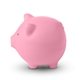 aerial view a pink pig bank shaped ball stress reliever, image 1 of 6