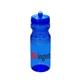 aerial view a translucent blue usa made 24 oz big squeeze sport water bottle with lid, image 1 of 2