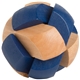 aerial view a wooden/blue wooden soccer ball puzzle, image 1 of 5
